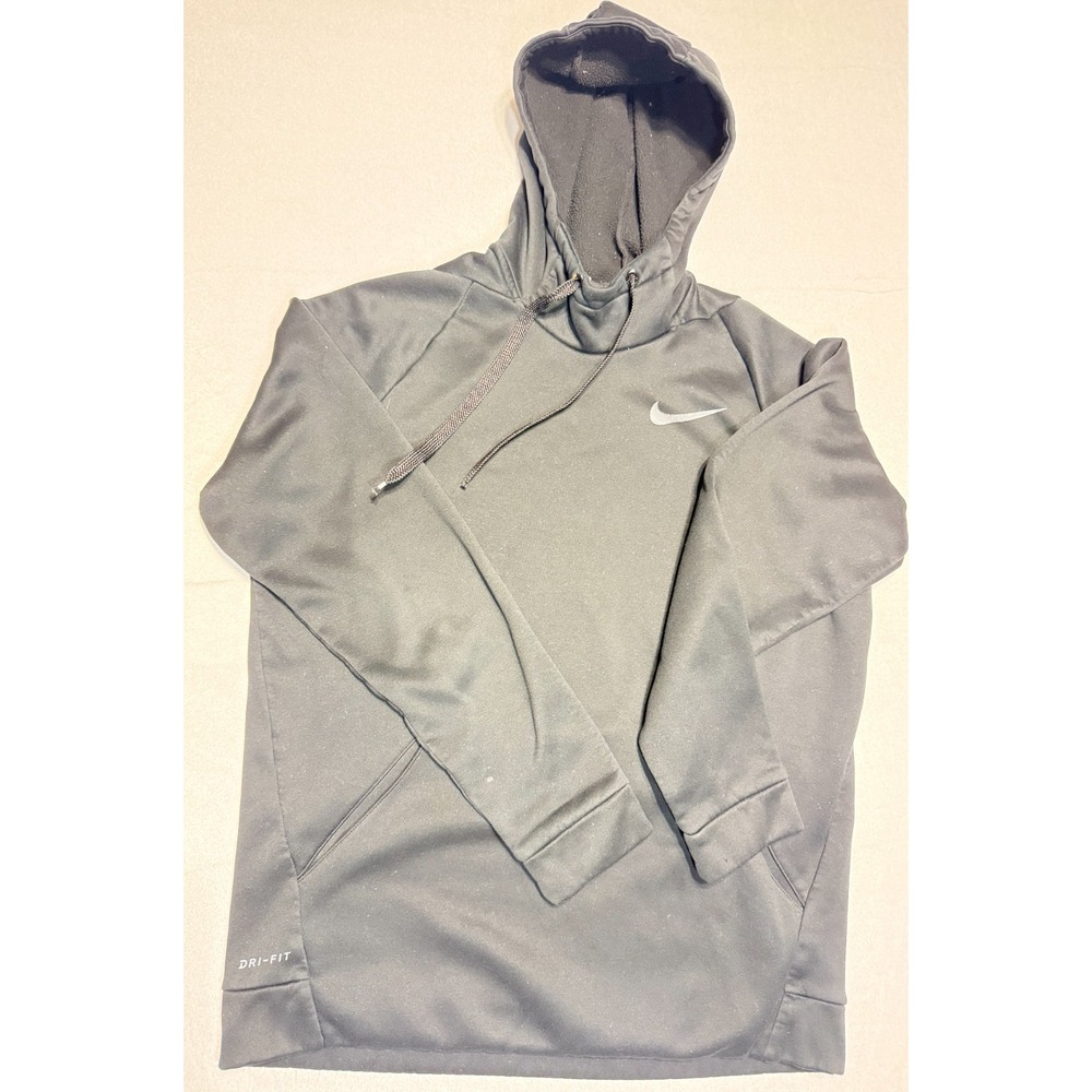 Nike Dri-FIT Men's Gray Pullover Hoodie Medium Athletic Training Sweatshirt